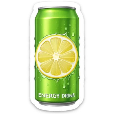energy drink green tea and lemon sticker
