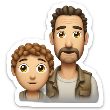 Rick de Rick y Martín con una jirafa  sticker