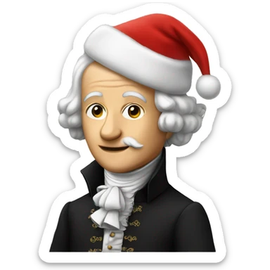 mozart with santa hat sticker