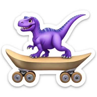 A purple dinosaur skated on Venus sticker