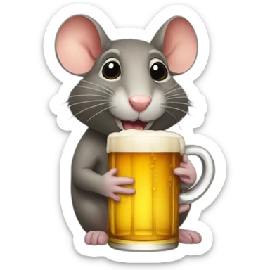 Rat whit beer sticker
