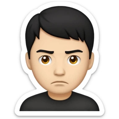 lightskin man with black hair emoji with a frown sticker