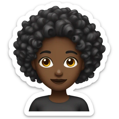 Black girl with curls  sticker
