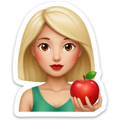 eve with an apple, jade sticker