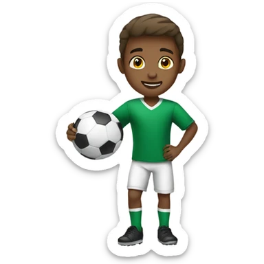 Boy with Ball playing football sticker