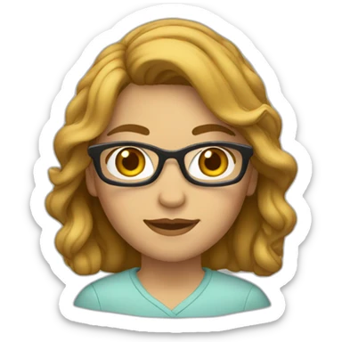 Crear emoji de mujer castaña, lentes sticker