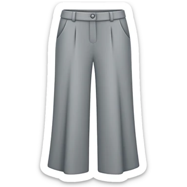 only gray wide leg pants, flat product photography, plain garment item isolated on white, no human elements, no limbs, just the pants sticker