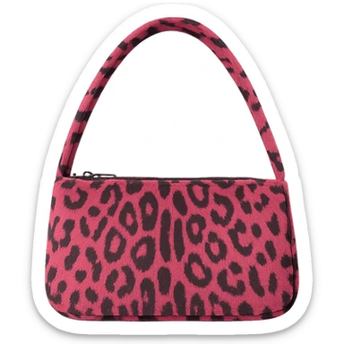 Pink leopard bag, remove background sticker
