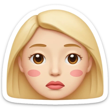 minimal flat emoji showing emotional pressure,
slightly compressed lips,
tight but controlled facial features,
no panic or fear,
muted pastel colors,
serious but calm wellness aesthetic,
transparent background,
vector illustration
 sticker