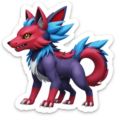 Zoroark-Gatomon-Vernid-Protogen-Digimon-Fakémon-Pokémon-creature  sticker