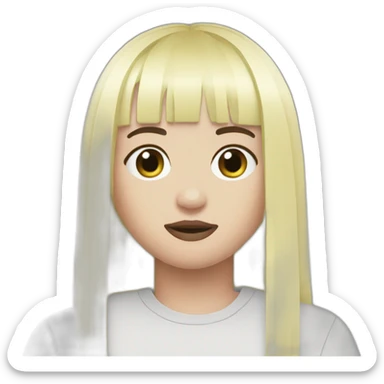 Billie eilish black hair fringe sticker