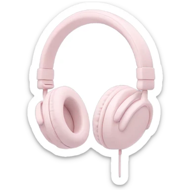 Aesthetic light pink headphones  sticker