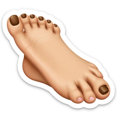 A foot with Big toe up rest of toes curled down sticker