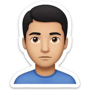 brown man with black hair side eyeing sticker