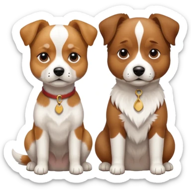 shizu-puddle mix dog sitting next to jack rassel dog sticker