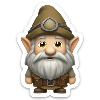 gnome without red hat, more in tolkin stile or more like a dwarf sticker
