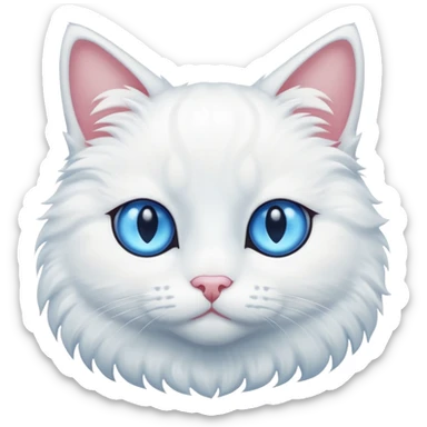 Gato blanco con ojos celestes sticker