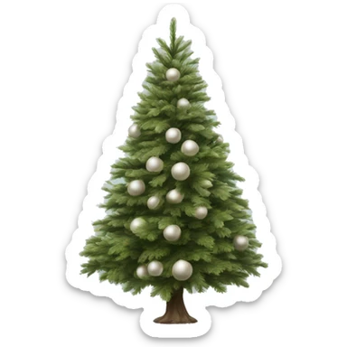 Realistic isolated off white fir christmas tree   sticker
