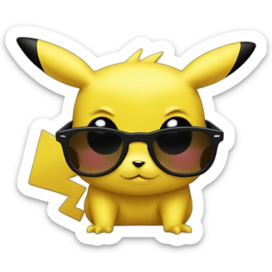 Pikachu with thug Life sunglasses  sticker