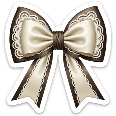 vintage rococo bow, white, with lace details sticker