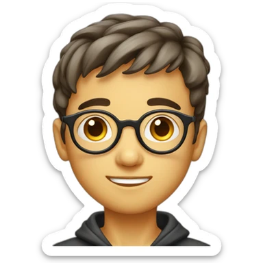 cute boy with round galasses sticker