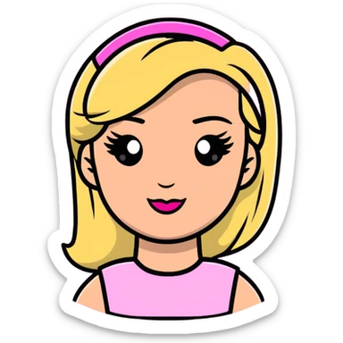 Barbie logo in pink sticker