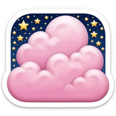 starry night sky, pink cloud sticker