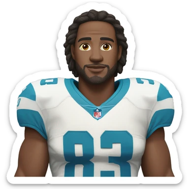 White skin color nfl player blue jersey sticker