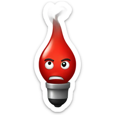 A red bulb nervous sticker
