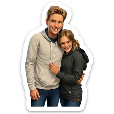 boys smiling outdoors at night sticker