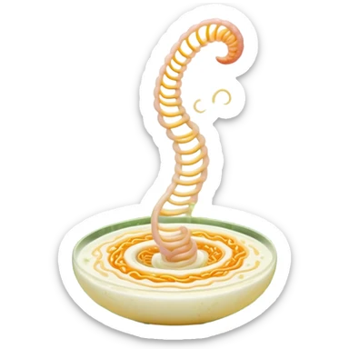 Magical garden with yogurt, kimchi, and kombucha appearing as glowing plants. A spiral intestine forms the center path, with golden beneficial bacteria floating like pollen and light seeds. The scene has an ethereal, dreamy quality representing the inner ecosystem. sticker
