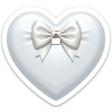white heart with a white bow on it sticker