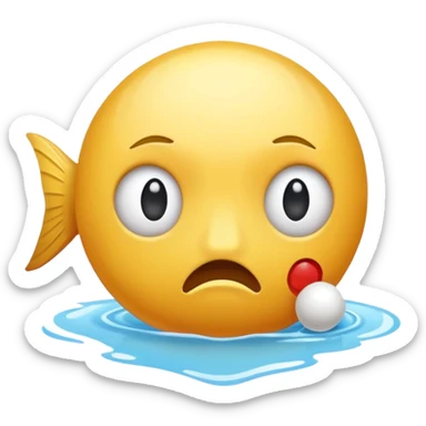 combine the crying emoji, the fish emoji, and the ping pong emoji sticker