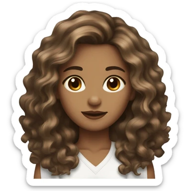 medium skin tone wavy hair women brown light eyes sticker