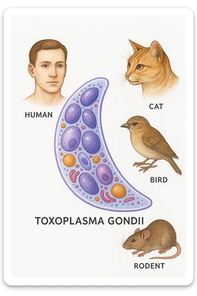 Toxoplasma gondii, che infetta tutti gli animali a sangue caldo, compreso l'essere umano sticker