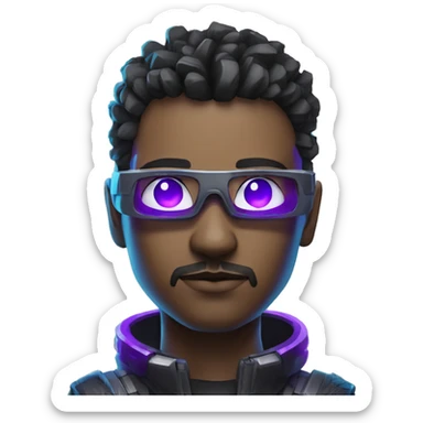 agent, laser eyes, cyberpunk, code, cyan and purple colors, only upper body portrait sticker