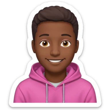 black man in pink hoodies sticker