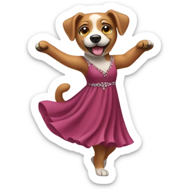 Dog wearing a dress dancing sticker