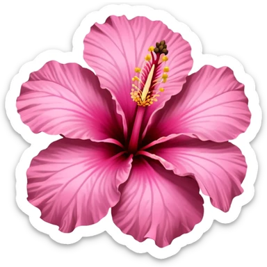 pink and brown hibiscus sticker