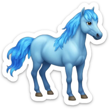 blue flame horse sticker