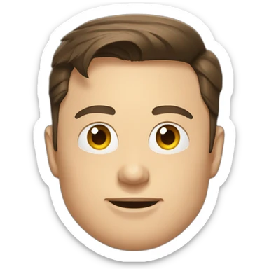 Elon Musk with an X as his face sticker