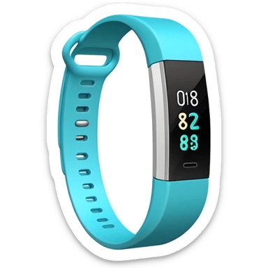 a #00DDC5 fitbit band in the style of an ios emoji  sticker