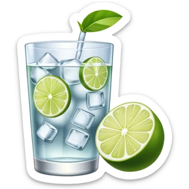 gin tonic emoji. with gin bottle next to it  sticker