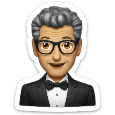 Jeff goldblum black hair sticker