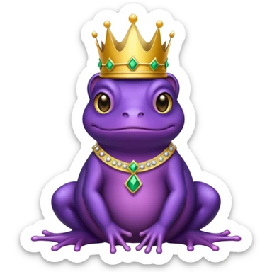 purple frog in royal outfit gown sticker