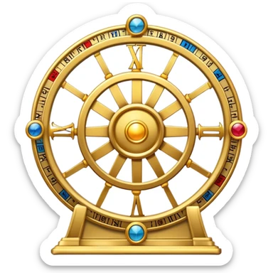 Tarot card with wheel of fortune on it sticker