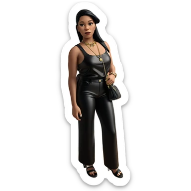 stylish girl with black hair sticker