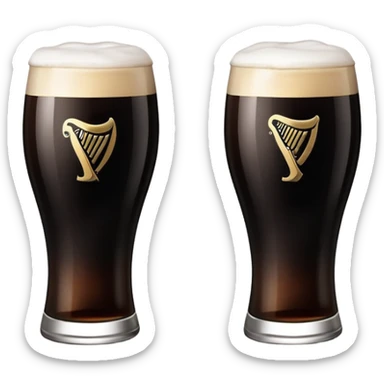 2 glasses of Guiness cheering sticker