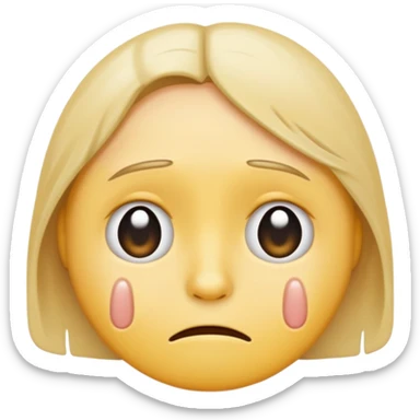 A sad emoji with mental stroke sticker