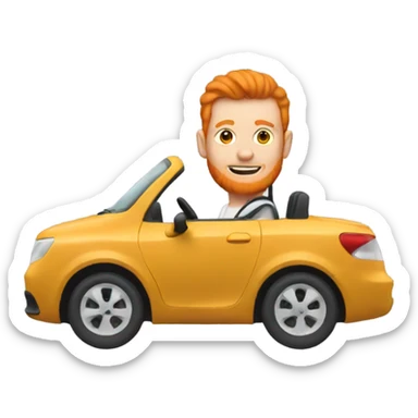 Ginger person driving car sticker
